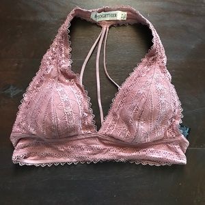 Pink lace bralette